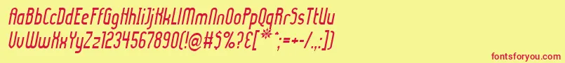 LadyIceItalic Font – Red Fonts on Yellow Background