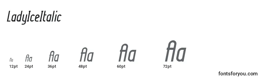 LadyIceItalic Font Sizes