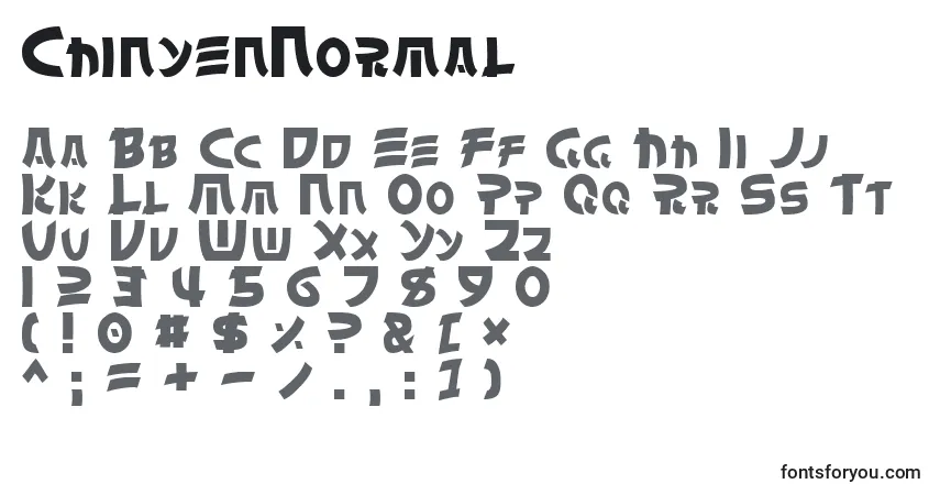 Schriftart ChinyenNormal – Alphabet, Zahlen, spezielle Symbole