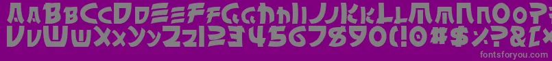 ChinyenNormal-fontti – harmaat kirjasimet violetilla taustalla
