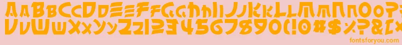 ChinyenNormal-fontti – oranssit fontit vaaleanpunaisella taustalla