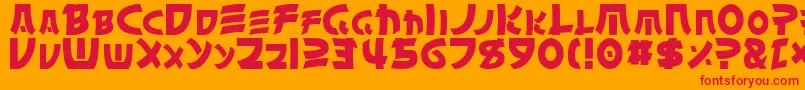 ChinyenNormal Font – Red Fonts on Orange Background