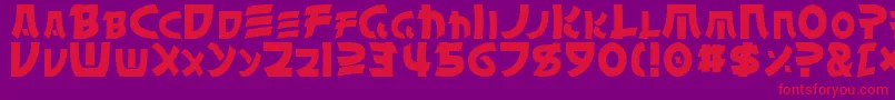 ChinyenNormal-Schriftart – Rote Schriften auf violettem Hintergrund