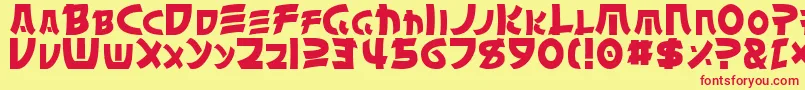 ChinyenNormal Font – Red Fonts on Yellow Background