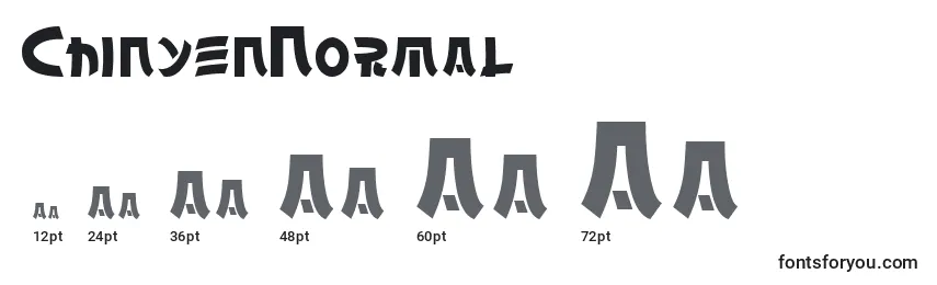 Размеры шрифта ChinyenNormal