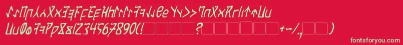 Czcionka CardosanItalic – zielone czcionki na czerwonym tle