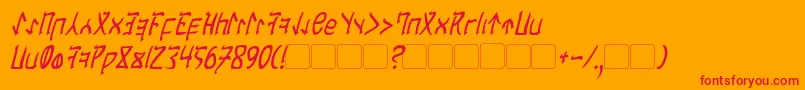 Fonte CardosanItalic – fontes vermelhas em um fundo laranja