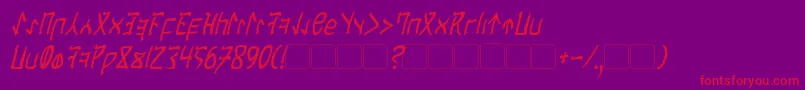 Czcionka CardosanItalic – czerwone czcionki na fioletowym tle