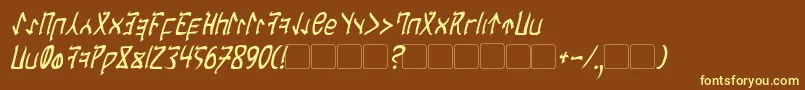 CardosanItalic-fontti – keltaiset fontit ruskealla taustalla