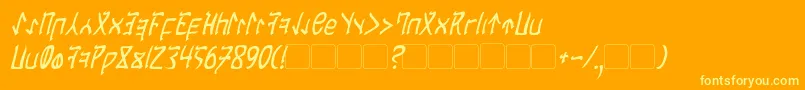 Czcionka CardosanItalic – żółte czcionki na pomarańczowym tle