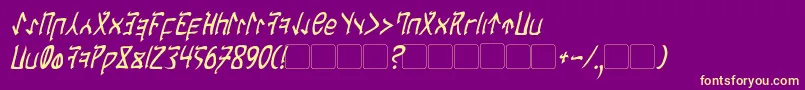 CardosanItalic Font – Yellow Fonts on Purple Background