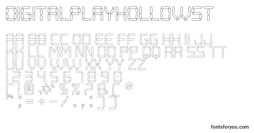 DigitalPlayHollowSt-fontti – aakkoset, numerot, erikoismerkit