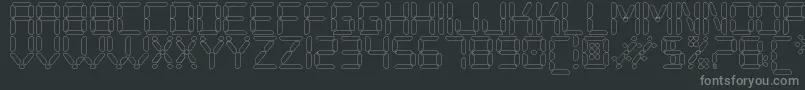 Czcionka DigitalPlayHollowSt – szare czcionki na czarnym tle
