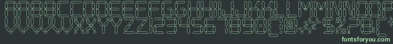 フォントDigitalPlayHollowSt – 黒い背景に緑の文字