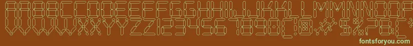 DigitalPlayHollowSt Font – Green Fonts on Brown Background