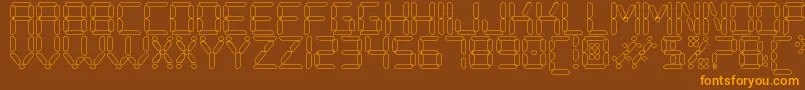 DigitalPlayHollowSt Font – Orange Fonts on Brown Background