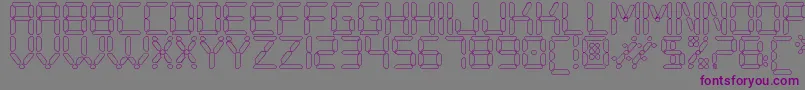 Czcionka DigitalPlayHollowSt – fioletowe czcionki na szarym tle
