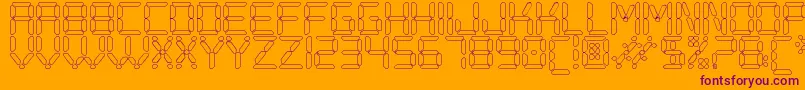 Czcionka DigitalPlayHollowSt – fioletowe czcionki na pomarańczowym tle