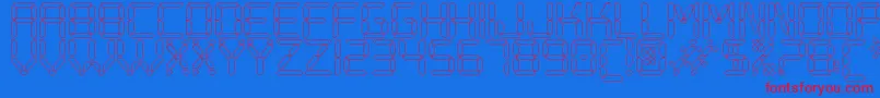 フォントDigitalPlayHollowSt – 赤い文字の青い背景