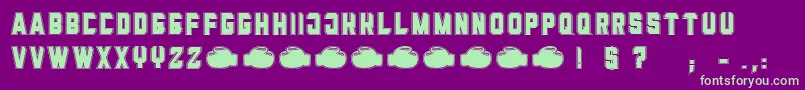 フォントMamaPunch – 紫の背景に緑のフォント