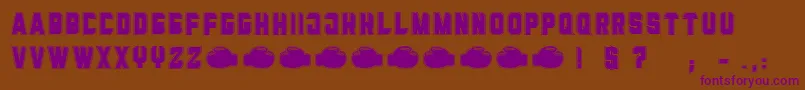 フォントMamaPunch – 紫色のフォント、茶色の背景