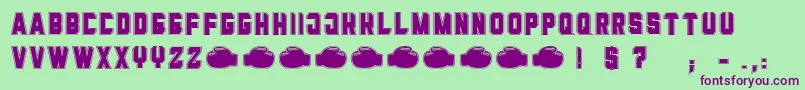 MamaPunch-fontti – violetit fontit vihreällä taustalla