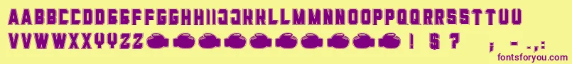 フォントMamaPunch – 紫色のフォント、黄色の背景