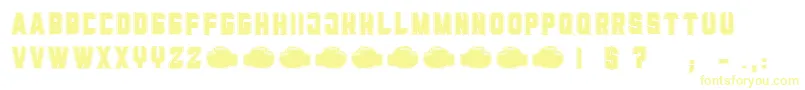 フォントMamaPunch – 白い背景に黄色の文字