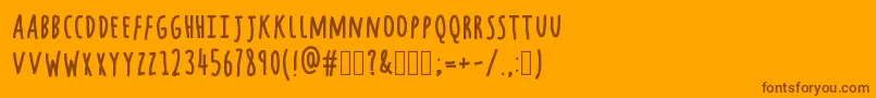 Saiba mais sobre a fonte ChocolateWindows Fonte ChocolateWindows – fontes marrons em um fundo laranja