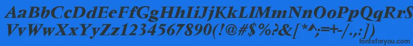 VarennesBolditalic Font – Black Fonts on Blue Background