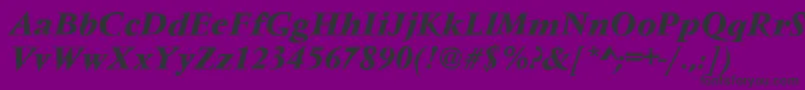 VarennesBolditalic-fontti – mustat fontit violetilla taustalla