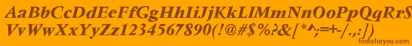 VarennesBolditalic Font – Brown Fonts on Orange Background