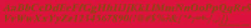 VarennesBolditalic Font – Brown Fonts on Red Background