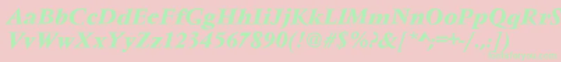 VarennesBolditalic Font – Green Fonts on Pink Background