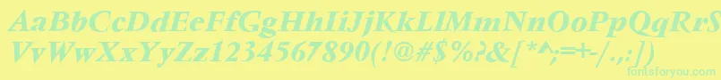 Police VarennesBolditalic – polices vertes sur fond jaune