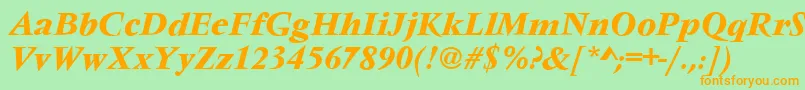 VarennesBolditalic Font – Orange Fonts on Green Background