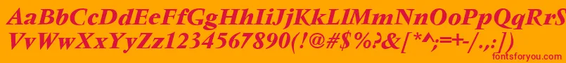 VarennesBolditalic Font – Red Fonts on Orange Background