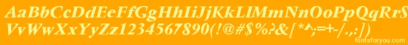 VarennesBolditalic Font – Yellow Fonts on Orange Background
