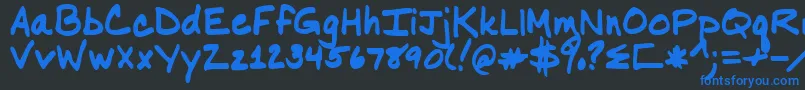 フォントNancy – 黒い背景に青い文字