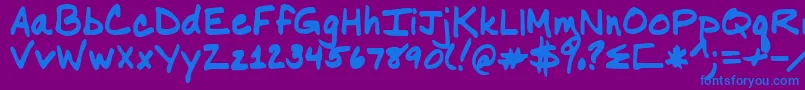 フォントNancy – 紫色の背景に青い文字