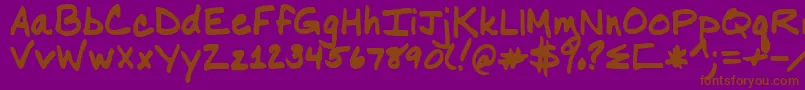 Nancy-fontti – ruskeat fontit violetilla taustalla