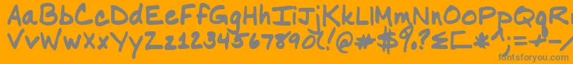 Nancy-fontti – harmaat kirjasimet oranssilla taustalla