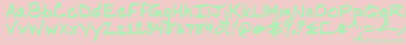 Nancy-Schriftart – Grüne Schriften auf rosa Hintergrund