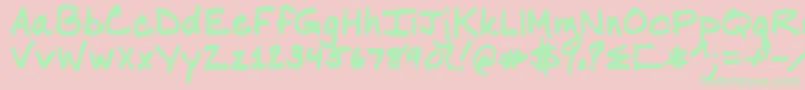 Nancy Font – Green Fonts on Pink Background