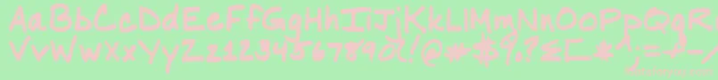 Nancy Font – Pink Fonts on Green Background