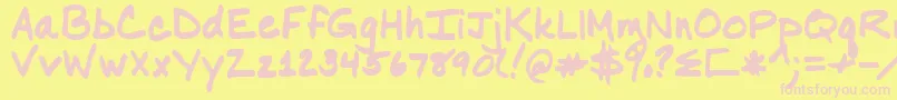 Nancy-fontti – vaaleanpunaiset fontit keltaisella taustalla