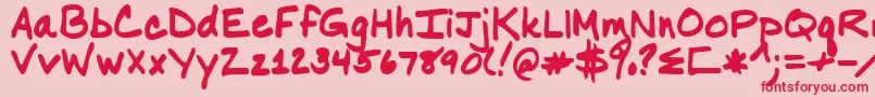 フォントNancy – ピンクの背景に赤い文字
