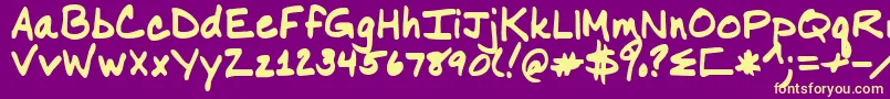 フォントNancy – 紫の背景に黄色のフォント