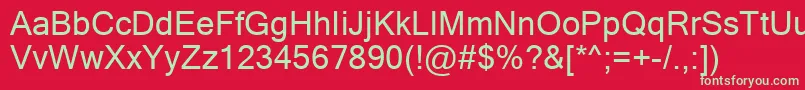 フォントMicross0 – 赤い背景に緑の文字