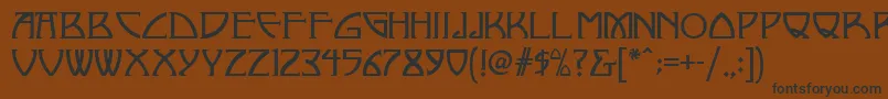 フォントNickley ffy – 黒い文字が茶色の背景にあります